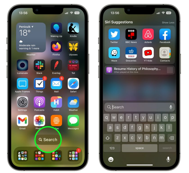 茌平苹果手机维修分享升级到 iOS 16 后，如何删除主屏幕上的搜索按钮 